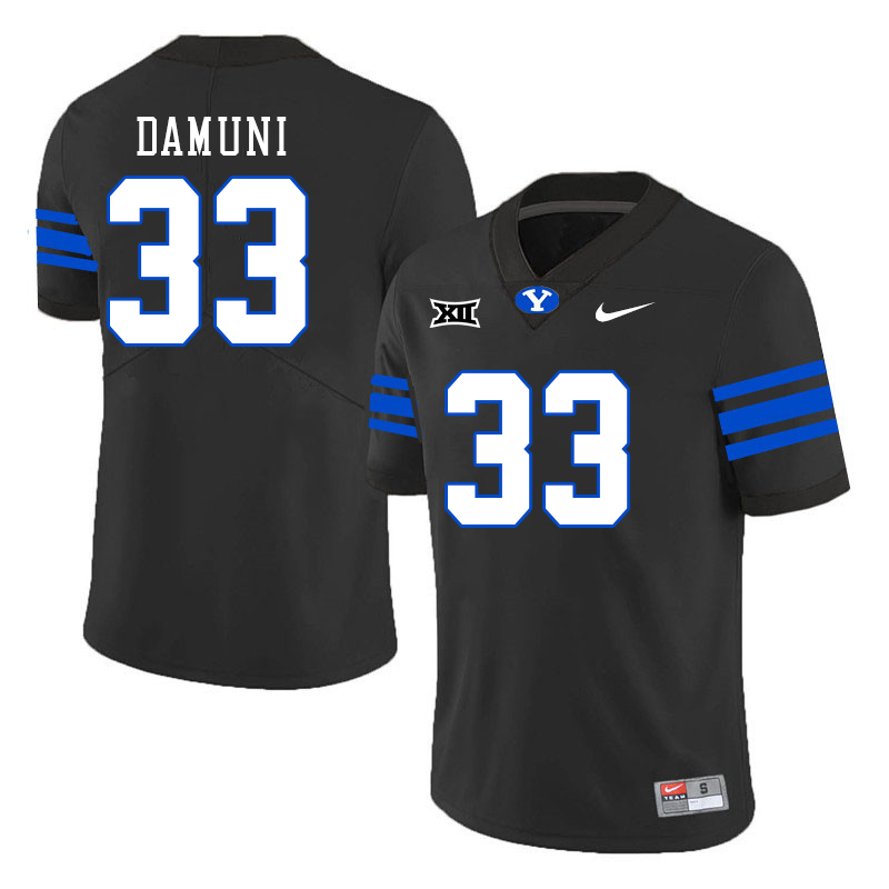 BYU Cougars #33 Raider Damuni Big 12 Conference College Football Jerseys Stitched Sale-Black
